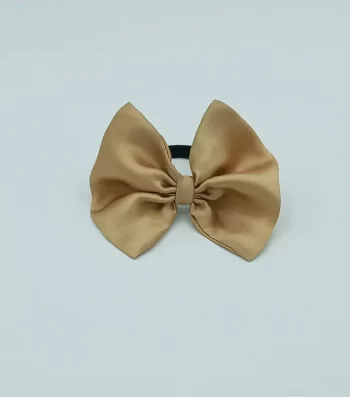 Beige-Silky-Bow-Hair-Tie