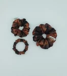 Black & Brown Cotton Triple Scrunchie Pack