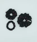 Black Chiffon Triple Scrunchie Pack