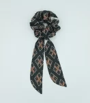 Black Cotton Bow Scrunchie 2