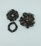 Black Cotton Triple Scrunchie Pack 2