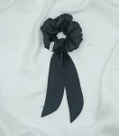 Black Silky Bow Scrunchie