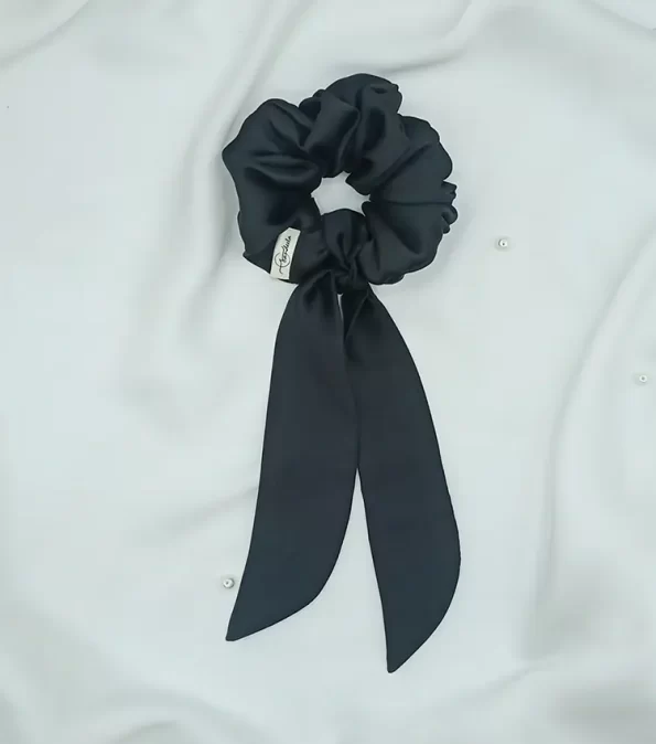 Black-Silky-Bow-Scrunchie