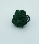 Bottle Green Silky Rose Hair Tie