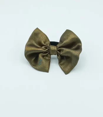 Bronze-Shiny-Bow-Hair-Tie