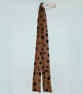 Brown-Polka-Dot-Chiffon-Long-Hair-Ribbon