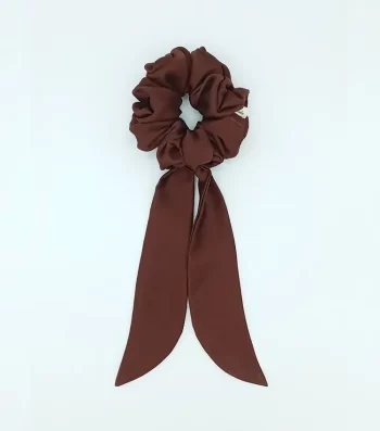 Dark-Brown-Silky-Bow-Scrunchie