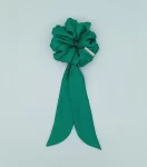 Emerald Green Silky Bow Scrunchie