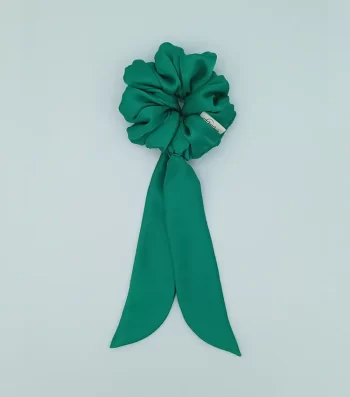 Emerald-Green-Silky-Bow-Scrunchie