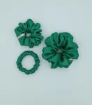 Emerald Green Silky Triple Scrunchie Pack