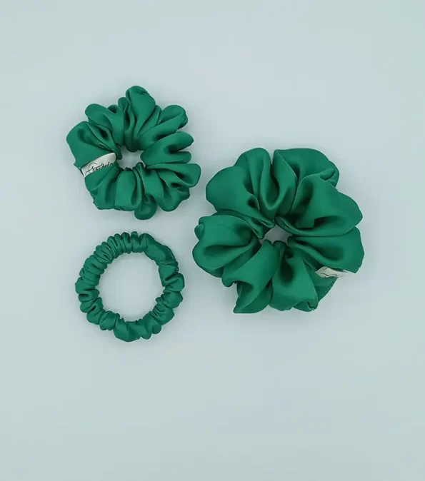 Emerald-Green-Silky-Triple-Scrunchie-Pack