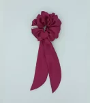 Magenta Silky Bow Scrunchie