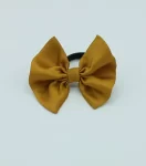 Mustard Silky Bow Hair Tie