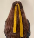 Mustard Silky Long Hair Ribbon-a