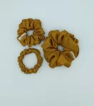 Mustard Silky Triple Scrunchie Pack