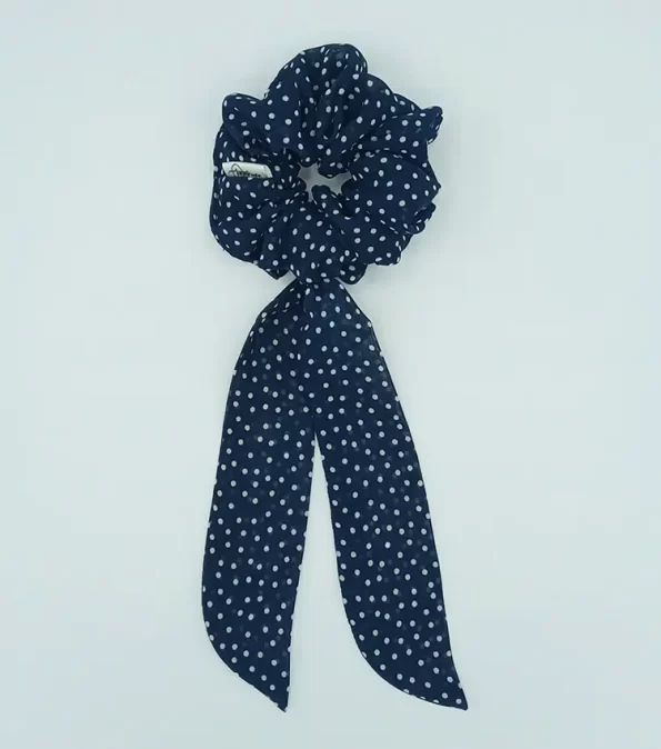 Navy-Blue-Polka-Dot-Chiffon-Bow-Scrunchie