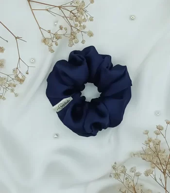 Navy-Blue-Silky-Classic-Scrunchie