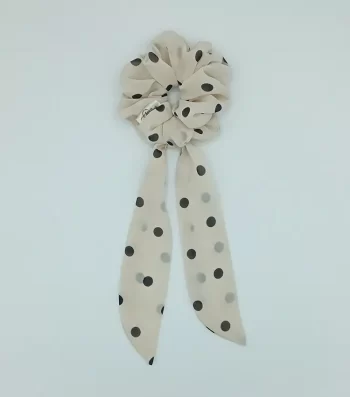 Off-White-Polka-Dot-Chiffon-Bow-Scrunchie