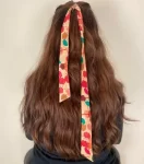 Peach Cotton Long Hair Ribbon