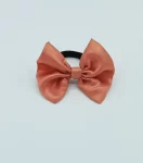 Peach Shiny Bow Hair Tie