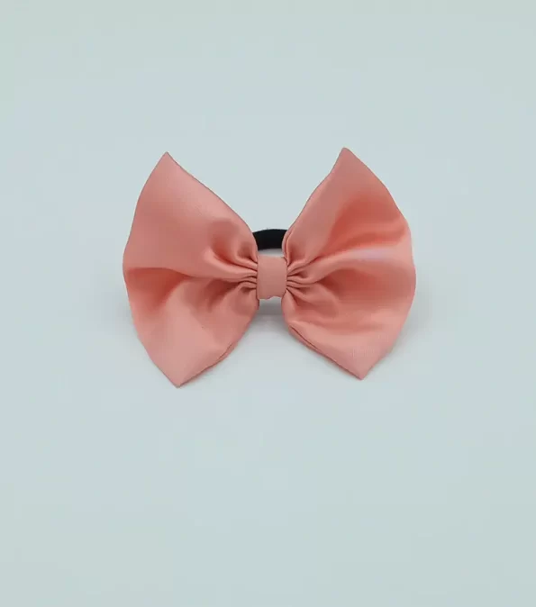 Peach-Silky-Bow-Hair-Tie