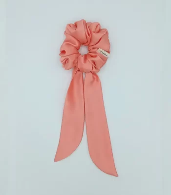 Peach-Silky-Bow-Scrunchie