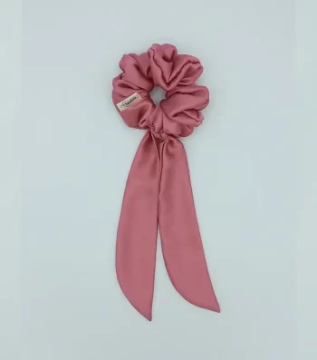 Pink-Silky-Bow-Scrunchie