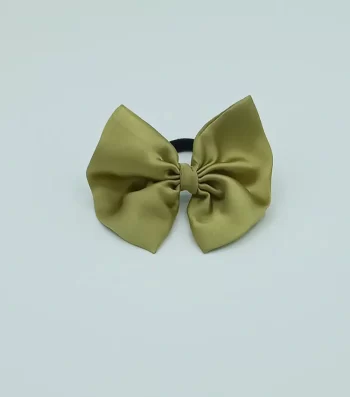 Pistachio-Green-Silky-Bow-Hair-Tie