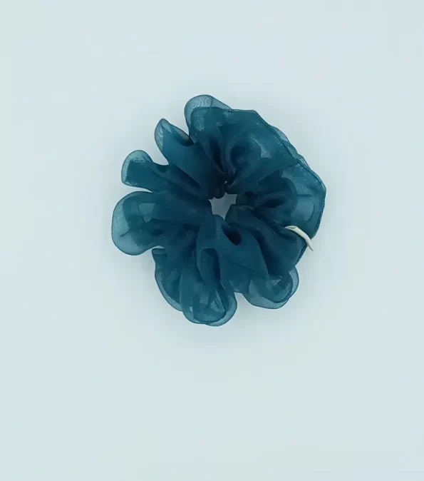 Prussian-Blue-Organza-Classic-Scrunchie