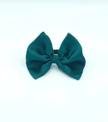 Prussian-Blue-Silky-Bow-Hair-Tie