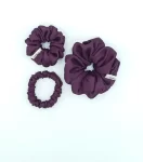 Purple Silky Triple Scrunchie Pack