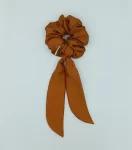 Rust Silky Bow Scrunchie