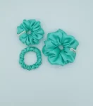 Sea Green Silky Triple Scrunchie Pack