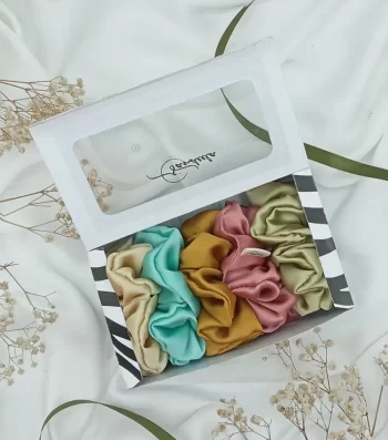 TROPICAL-5c-Exciting-Gift-Self-Pamper-Box-5-Classic-Silky-Scrunchies