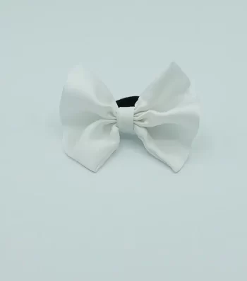 White-Silky-Bow-Hair-Tie