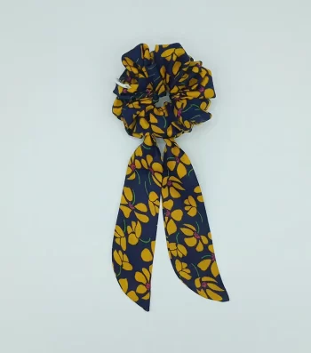 Yellow-Cotton-Bow-Scrunchie-1